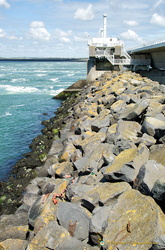 View of the Oosterschelde storm surge barrier